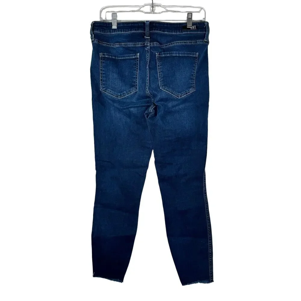 Kut From The Kloth Connie Ankle Skinny Raw Hem High-Rise Denim Jeans 8